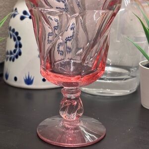 Elegant Pink Glass Goblet
